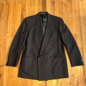 Men’s 6 button grey pinstriped Italian Corneliani suit jacket